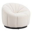 ZUO Bhutan Polyester Shearling Fabric Upholstered Accent Chair in Cream