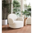 ZUO Pilka Shearling Fabric Upholstered Swivel Chair in White