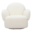 ZUO Pilka Shearling Fabric Upholstered Swivel Chair in White