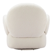 ZUO Pilka Shearling Fabric Upholstered Swivel Chair in White