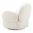ZUO Pilka Shearling Fabric Upholstered Swivel Chair in White