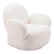 ZUO Pilka Shearling Fabric Upholstered Swivel Chair in White