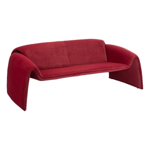 ZUO Horten Steel Frame and Velvet Upholstered Sofa in Red