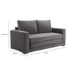 ZUO Jide Fabric-Wrapped Wood Frame Sleeper Sofa in Gray