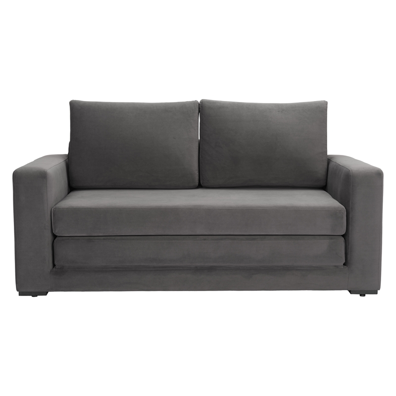 ZUO Jide Fabric-Wrapped Wood Frame Sleeper Sofa in Gray