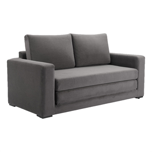 ZUO Jide Fabric-Wrapped Wood Frame Sleeper Sofa in Gray