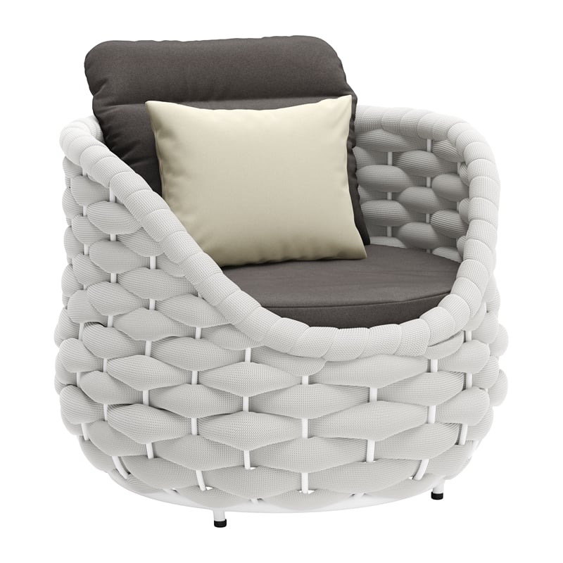 ZUO Coral Reef Durable Aluminum Frame and Fabric Accent Chair in Gray