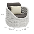 ZUO Coral Reef Durable Aluminum Frame and Fabric Accent Chair in Gray