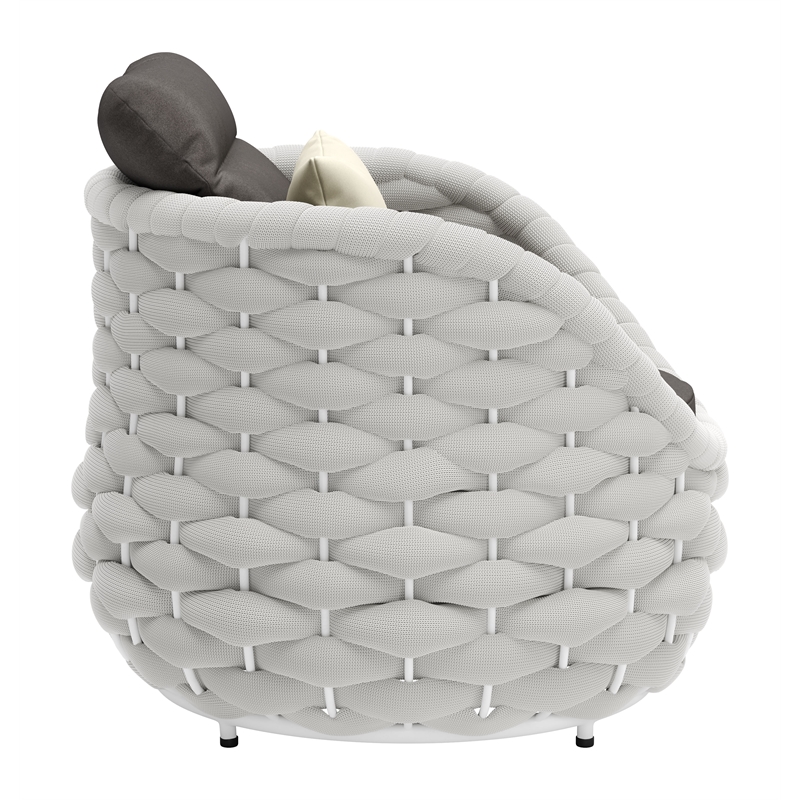 ZUO Coral Reef Durable Aluminum Frame and Fabric Accent Chair in Gray