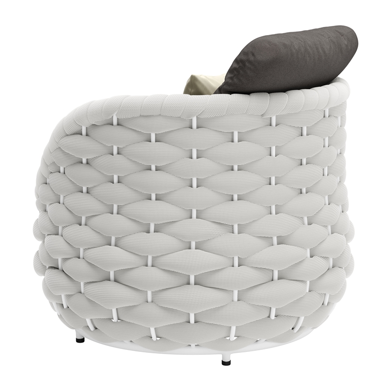 ZUO Coral Reef Durable Aluminum Frame and Fabric Accent Chair in Gray