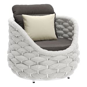 ZUO Coral Reef Durable Aluminum Frame and Fabric Accent Chair in Gray