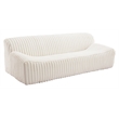ZUO Osterbro Plush Cord-Style Fabric Upholstered Sofa in Cream