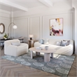 ZUO Osterbro Plush Cord-Style Fabric Upholstered Sofa in Cream