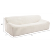 ZUO Osterbro Plush Cord-Style Fabric Upholstered Sofa in Cream