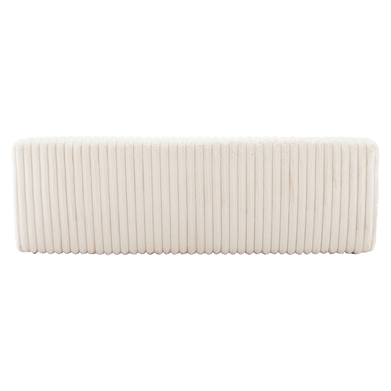 ZUO Osterbro Plush Cord-Style Fabric Upholstered Sofa in Cream