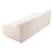 ZUO Osterbro Plush Cord-Style Fabric Upholstered Sofa in Cream