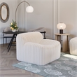 ZUO Osterbro Plush Cord-Style Fabric  Upholstered Accent Chair in Cream