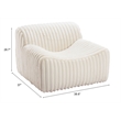ZUO Osterbro Plush Cord-Style Fabric  Upholstered Accent Chair in Cream
