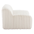 ZUO Osterbro Plush Cord-Style Fabric  Upholstered Accent Chair in Cream