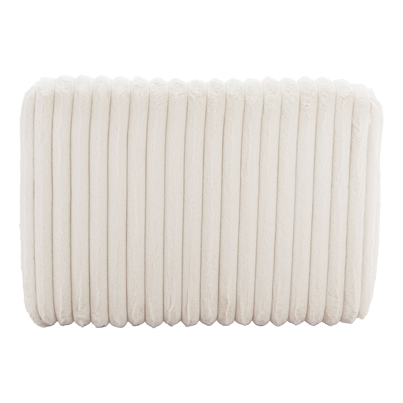 ZUO Osterbro Plush Cord-Style Fabric  Upholstered Accent Chair in Cream