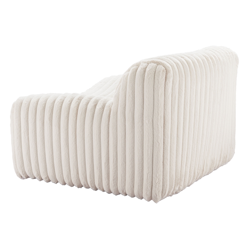 ZUO Osterbro Plush Cord-Style Fabric  Upholstered Accent Chair in Cream