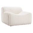 ZUO Osterbro Plush Cord-Style Fabric  Upholstered Accent Chair in Cream