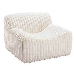 ZUO Osterbro Plush Cord-Style Fabric  Upholstered Accent Chair in Cream