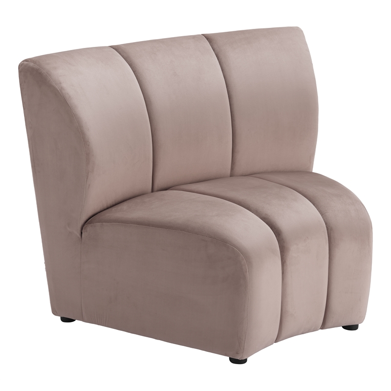 ZUO Garbi Velvet Upholstered Modular Sectional in Beige