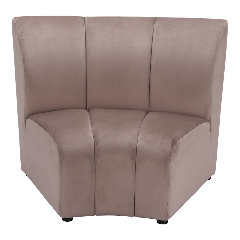 ZUO Garbi Velvet Upholstered Modular Sectional in Beige