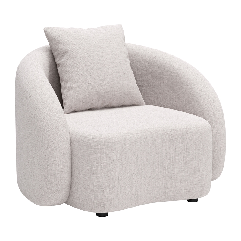 ZUO Sunny Isles Powder Coated Aluminum Frame Accent Chair in Beige