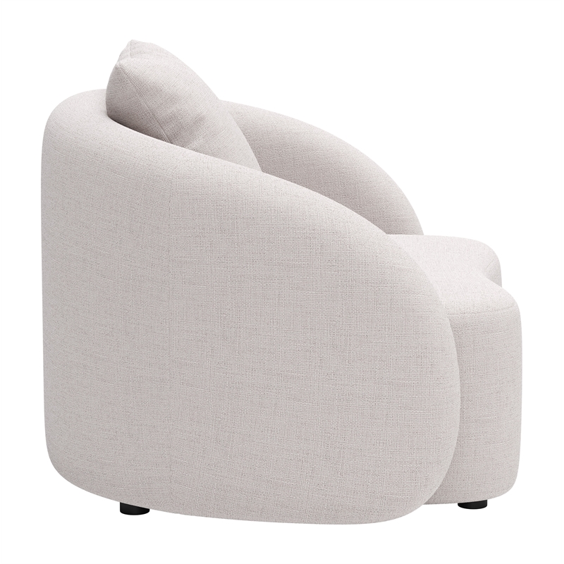 ZUO Sunny Isles Powder Coated Aluminum Frame Accent Chair in Beige