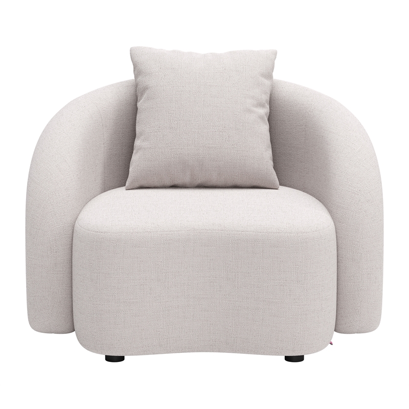 ZUO Sunny Isles Powder Coated Aluminum Frame Accent Chair in Beige