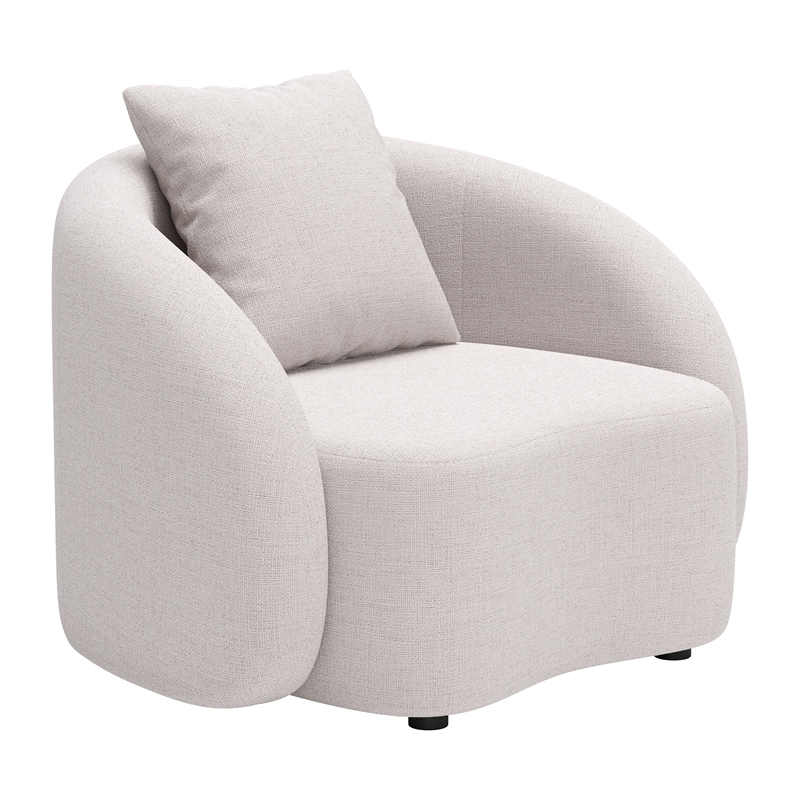 ZUO Sunny Isles Powder Coated Aluminum Frame Accent Chair in Beige