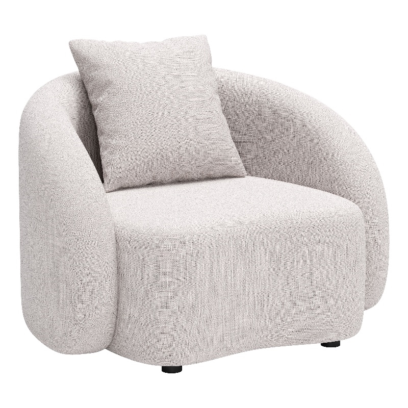ZUO Sunny Isles Powder Coated Aluminum Frame Accent Chair in Beige