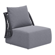 ZUO Mekan Powder Coated Aluminum Frame Accent Chair in Gray