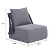 ZUO Mekan Powder Coated Aluminum Frame Accent Chair in Gray