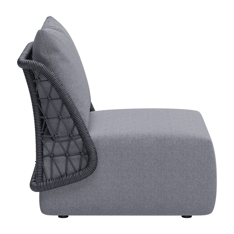 ZUO Mekan Powder Coated Aluminum Frame Accent Chair in Gray