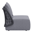 ZUO Mekan Powder Coated Aluminum Frame Accent Chair in Gray