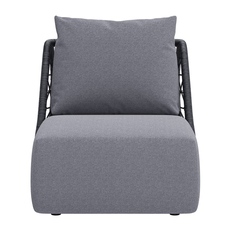 ZUO Mekan Powder Coated Aluminum Frame Accent Chair in Gray