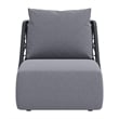 ZUO Mekan Powder Coated Aluminum Frame Accent Chair in Gray