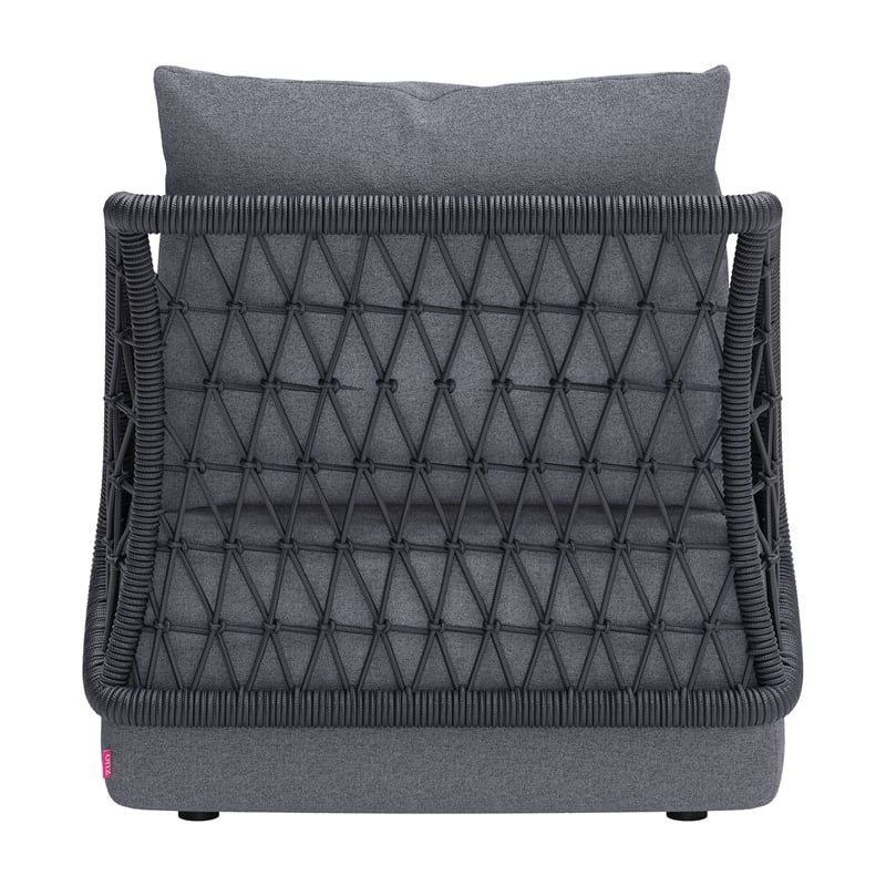 ZUO Mekan Powder Coated Aluminum Frame Accent Chair in Gray