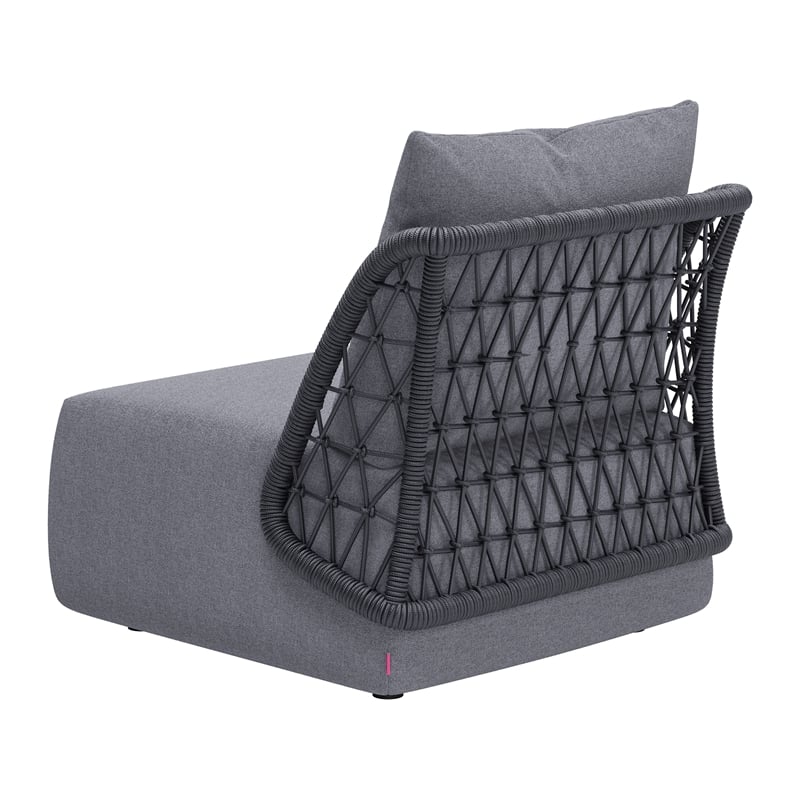 ZUO Mekan Powder Coated Aluminum Frame Accent Chair in Gray