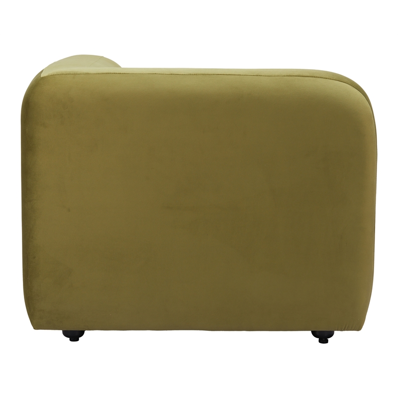 ZUO Biak Velvet Upholstered Corner Chair in Green
