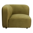 ZUO Biak Velvet Upholstered Corner Chair in Green