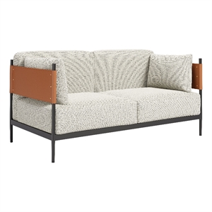 ZUO Stirbe Loveseat with Powder Coated Steel Legs in Gray