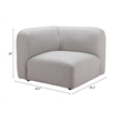 ZUO Biak Poly Linen Fabric Upholstered Corner Chair in Gray