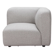ZUO Biak Poly Linen Fabric Upholstered Corner Chair in Gray