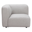 ZUO Biak Poly Linen Fabric Upholstered Corner Chair in Gray