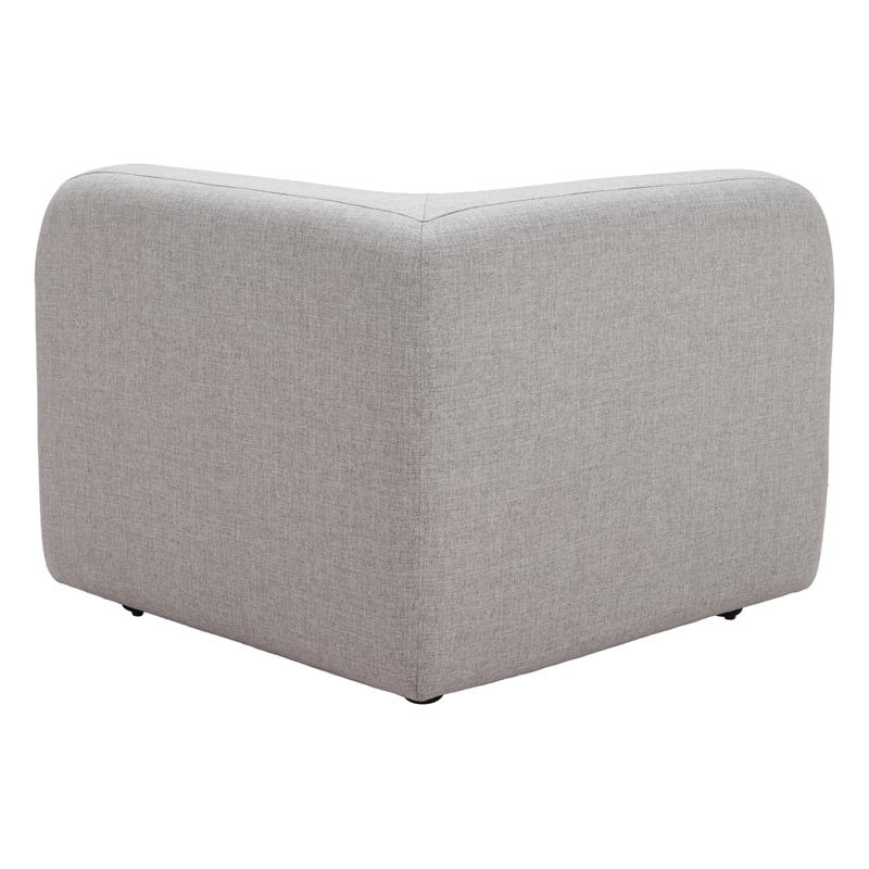 ZUO Biak Poly Linen Fabric Upholstered Corner Chair in Gray