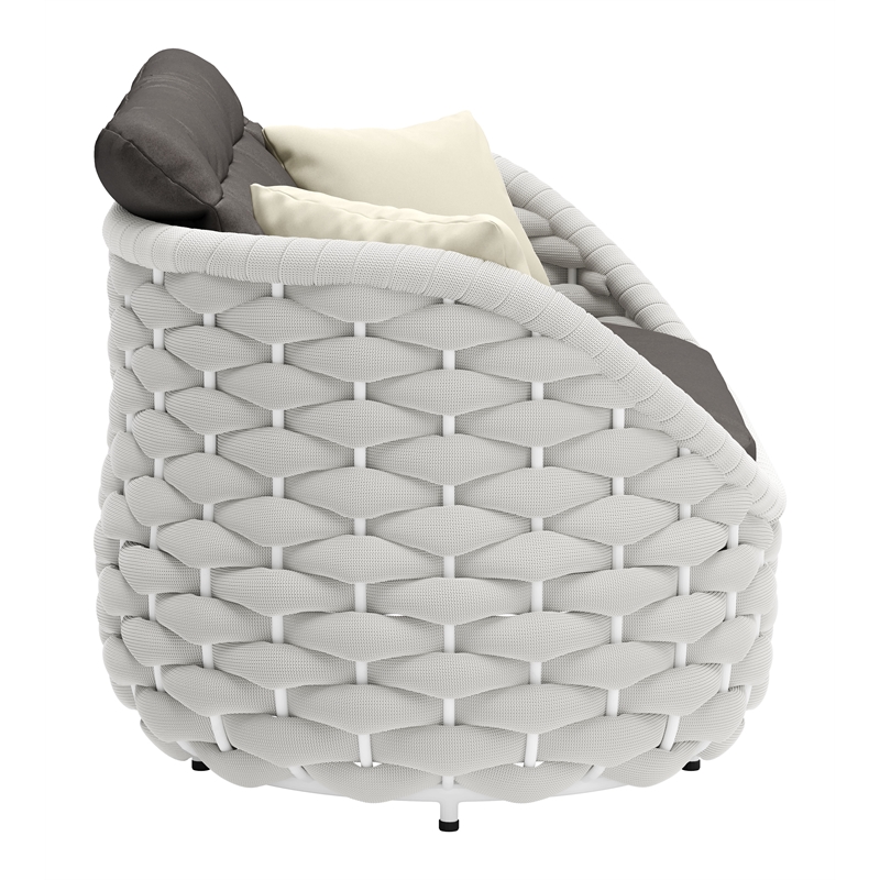 ZUO Coral Reef Powder Coated Aluminum Frame Loveseat in Gray